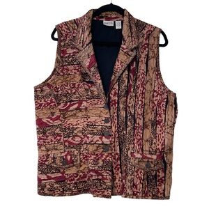 Chico’s cotton-Silk Button Front Vest Size 3(XL)Sequin and Beaded Embellishment